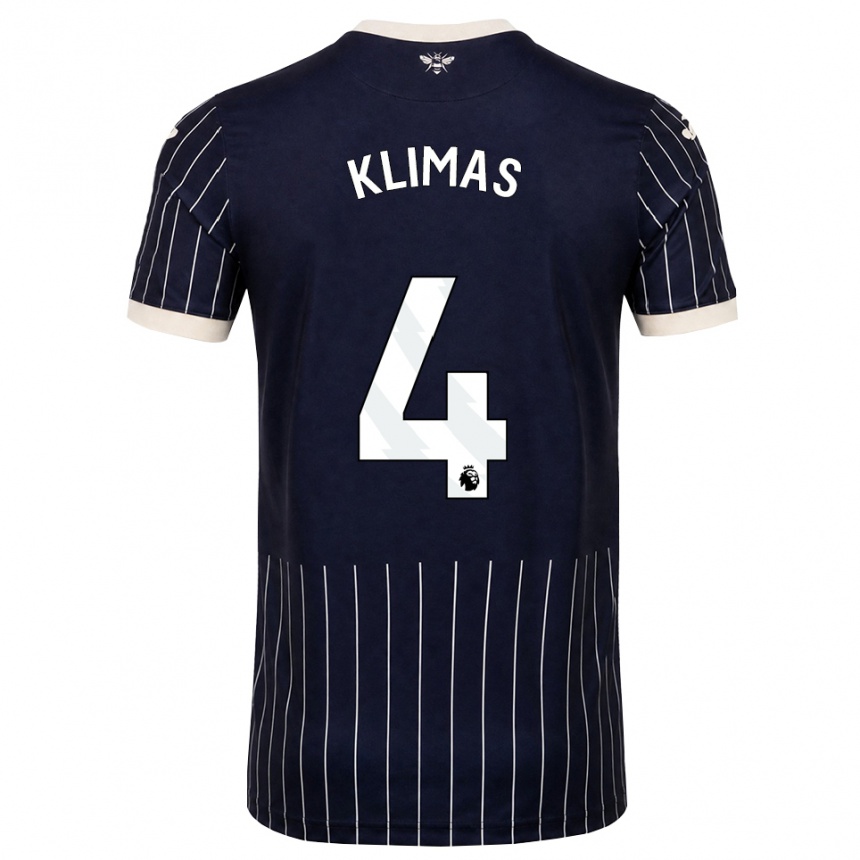 גברים כדורגל Matas Klimas #4 שחור לבן הרחק ג'רזי 2026/27