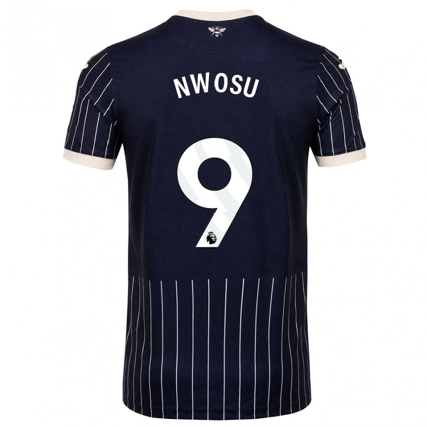 גברים כדורגל Jai Nwosu #9 שחור לבן הרחק ג'רזי 2026/27