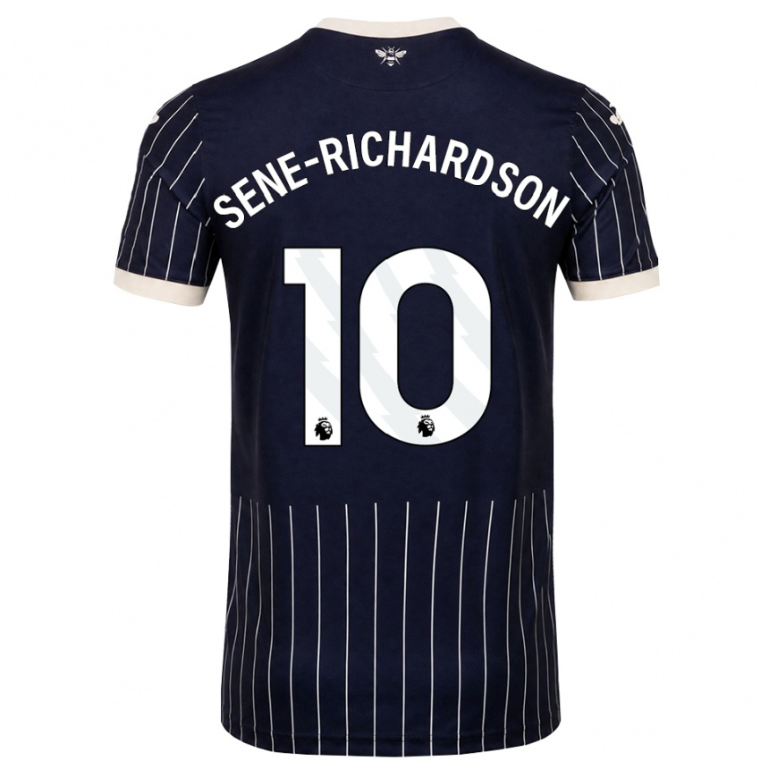 גברים כדורגל Sam Sene-Richardson #10 שחור לבן הרחק ג'רזי 2026/27
