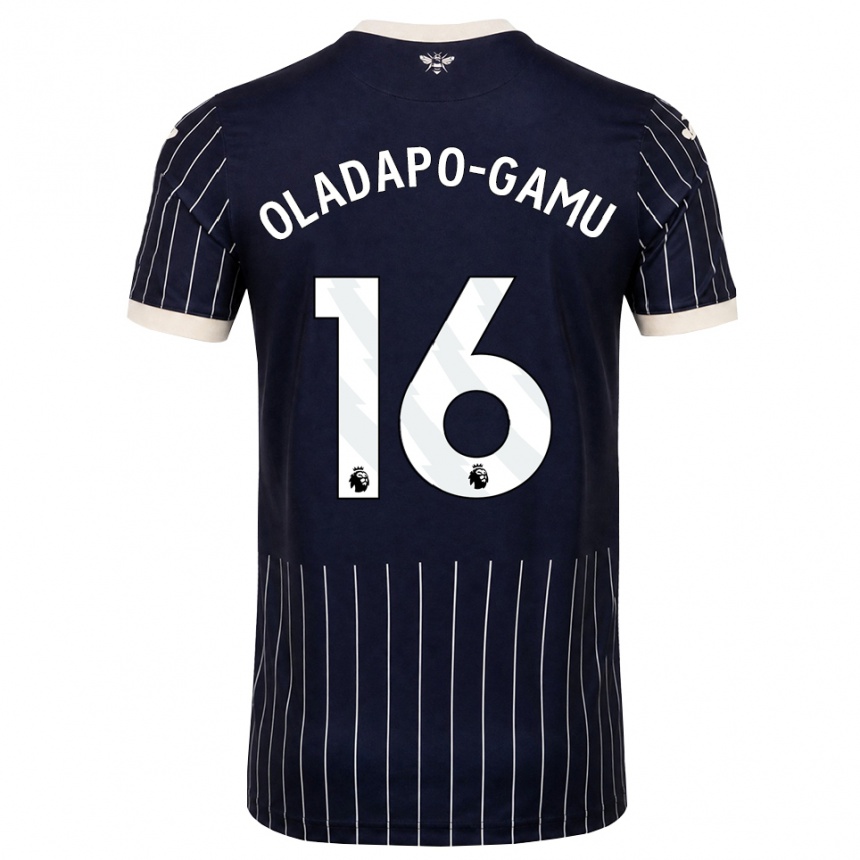 גברים כדורגל Josh Oladapo-Gamu #16 שחור לבן הרחק ג'רזי 2026/27