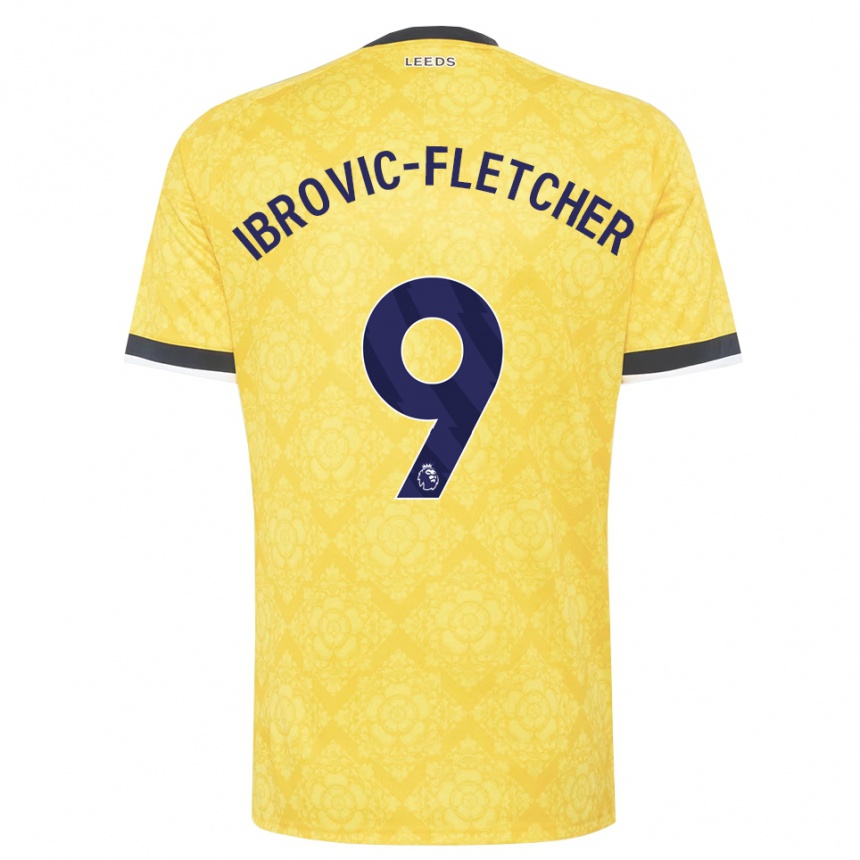 גברים כדורגל Edward Ibrovic-Fletcher #9 צהוב לבן שחור הרחק ג'רזי 2026/27