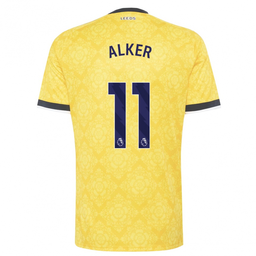גברים כדורגל Samuel Alker #11 צהוב לבן שחור הרחק ג'רזי 2026/27