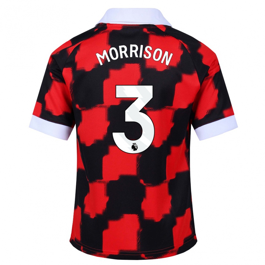 גברים כדורגל Kymarley Morrison #3 אדום לבן שחור הרחק ג'רזי 2026/27