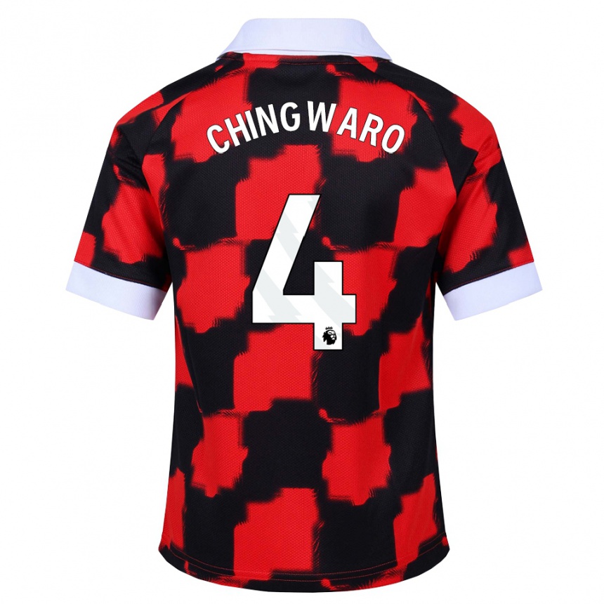גברים כדורגל Seth Chingwaro #4 אדום לבן שחור הרחק ג'רזי 2026/27