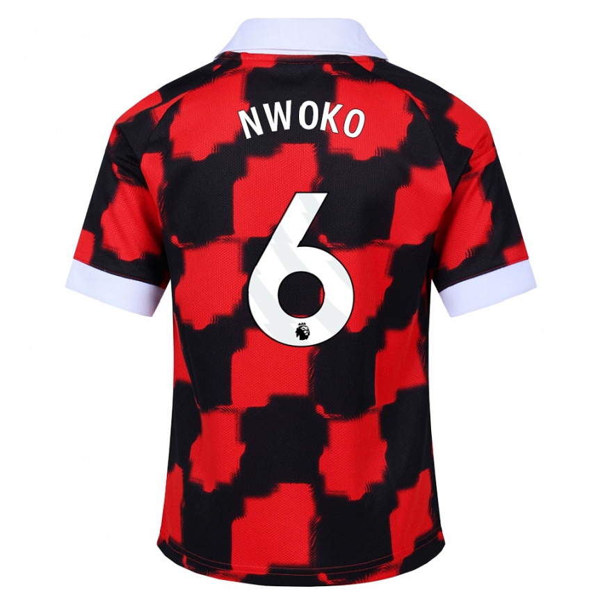 גברים כדורגל Chibuzo Nwoko #6 אדום לבן שחור הרחק ג'רזי 2026/27