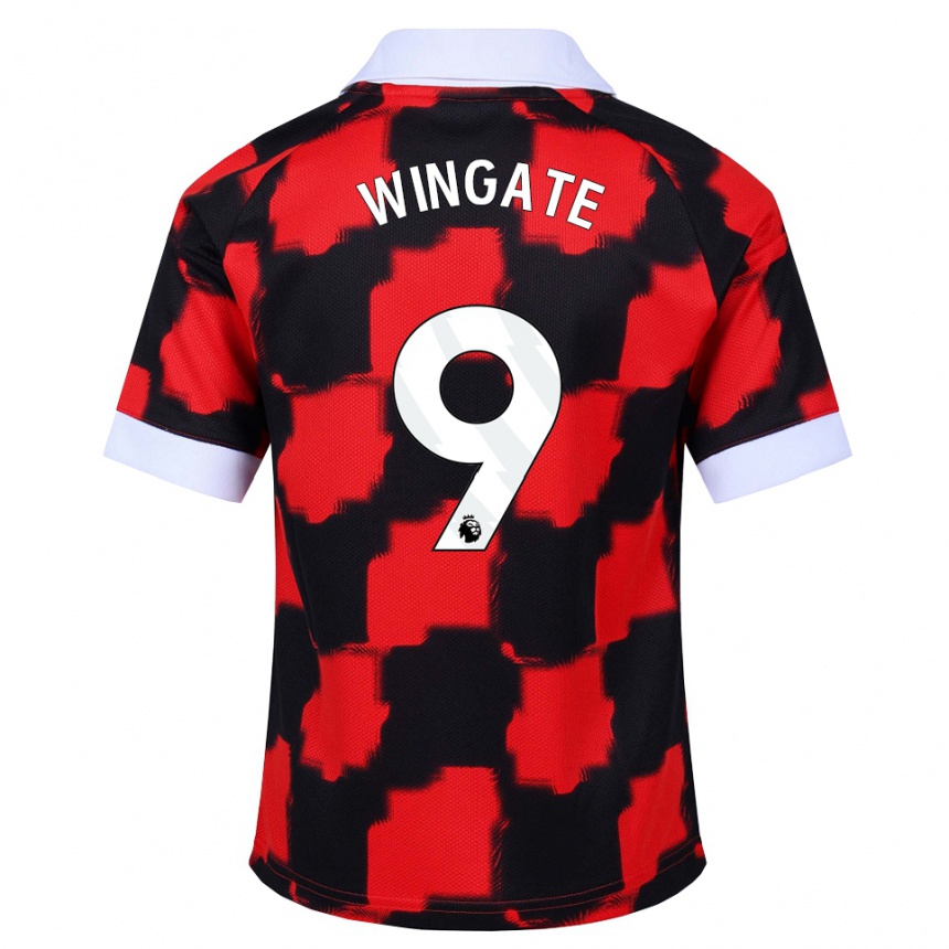 גברים כדורגל Tom Wingate #9 אדום לבן שחור הרחק ג'רזי 2026/27