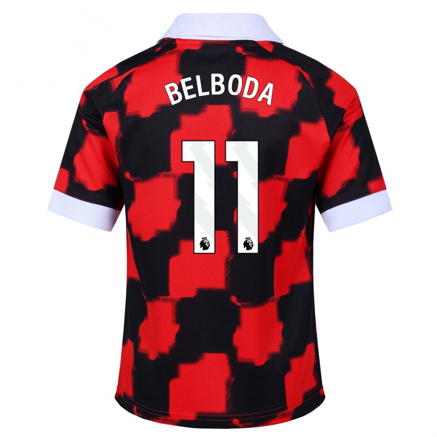 גברים כדורגל Malachai Belboda #11 אדום לבן שחור הרחק ג'רזי 2026/27
