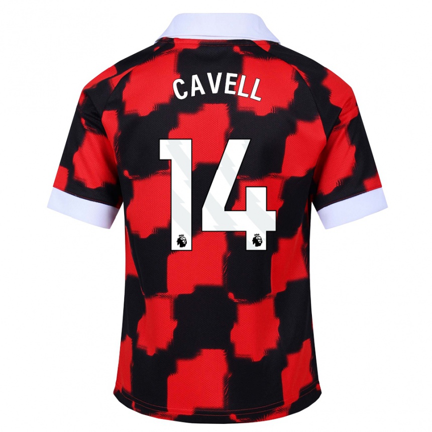 גברים כדורגל Tarrell Cavell #14 אדום לבן שחור הרחק ג'רזי 2026/27