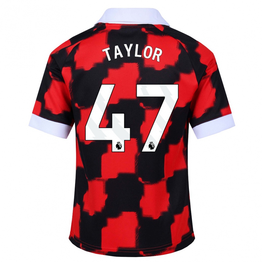 גברים כדורגל Bo Taylor #47 אדום לבן שחור הרחק ג'רזי 2026/27