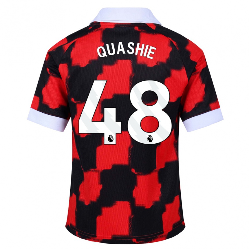 גברים כדורגל Jayden Quashie #48 אדום לבן שחור הרחק ג'רזי 2026/27 גברים כדורגל Jayden Quashie #48 אדום לבן שחור הרחק ג'רזי 2026/27