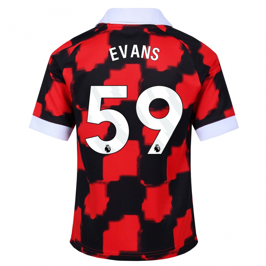 גברים כדורגל Aidan Evans #59 אדום לבן שחור הרחק ג'רזי 2026/27