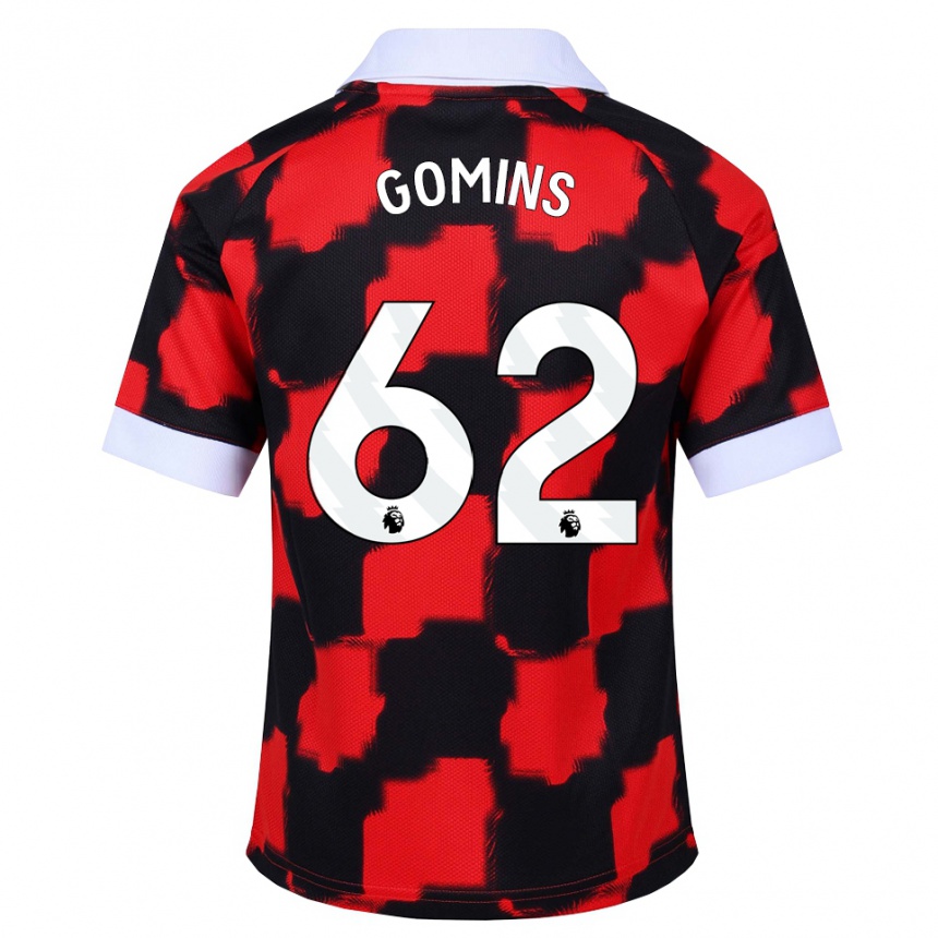גברים כדורגל Markuss Gomins #62 אדום לבן שחור הרחק ג'רזי 2026/27 גברים כדורגל Markuss Gomins #62 אדום לבן שחור הרחק ג'רזי 2026/27