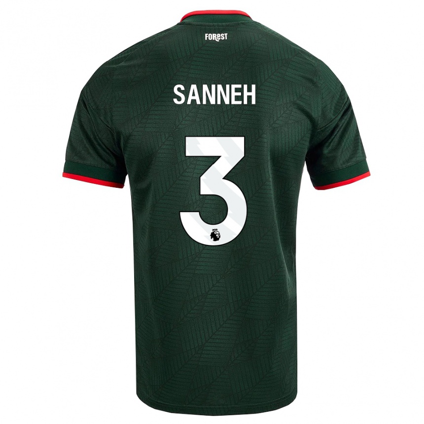 גברים כדורגל Buba Sanneh #3 ירוק כהה אדום הרחק ג'רזי 2026/27