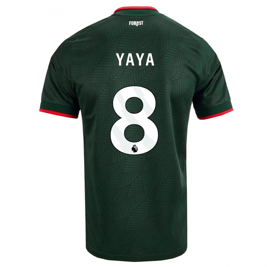 גברים כדורגל Cherif Yaya #8 ירוק כהה אדום הרחק ג'רזי 2026/27