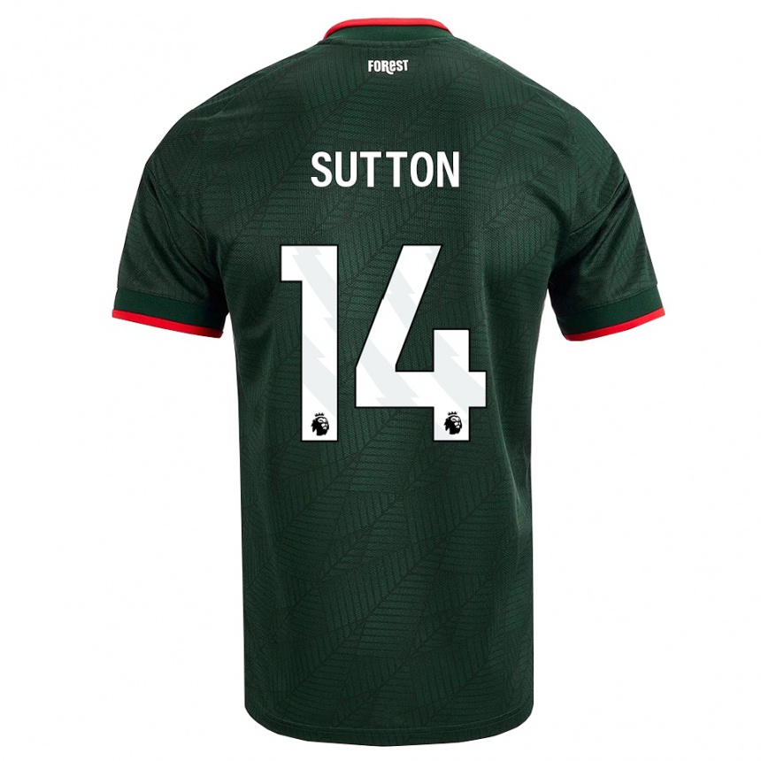גברים כדורגל Spencer Sutton #14 ירוק כהה אדום הרחק ג'רזי 2026/27