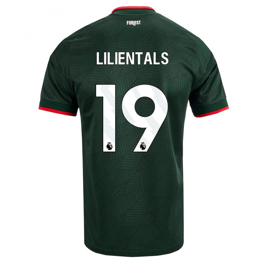 גברים כדורגל Matiss Lilientals #19 ירוק כהה אדום הרחק ג'רזי 2026/27