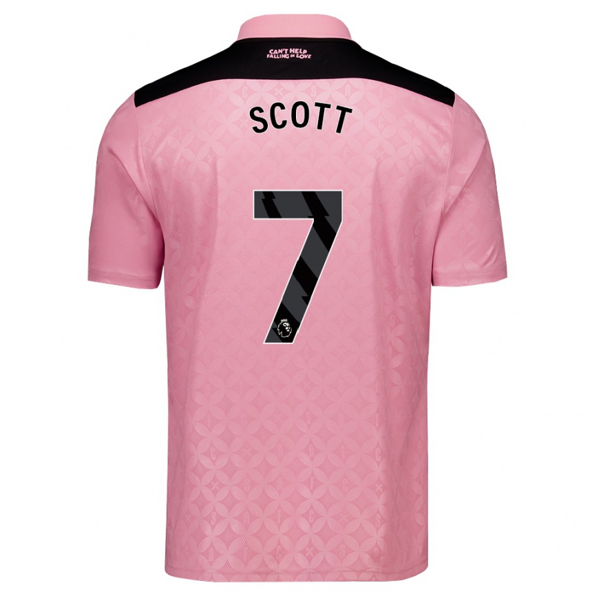 גברים כדורגל Felix Scott #7 ורוד בהיר שחור הרחק ג'רזי 2026/27