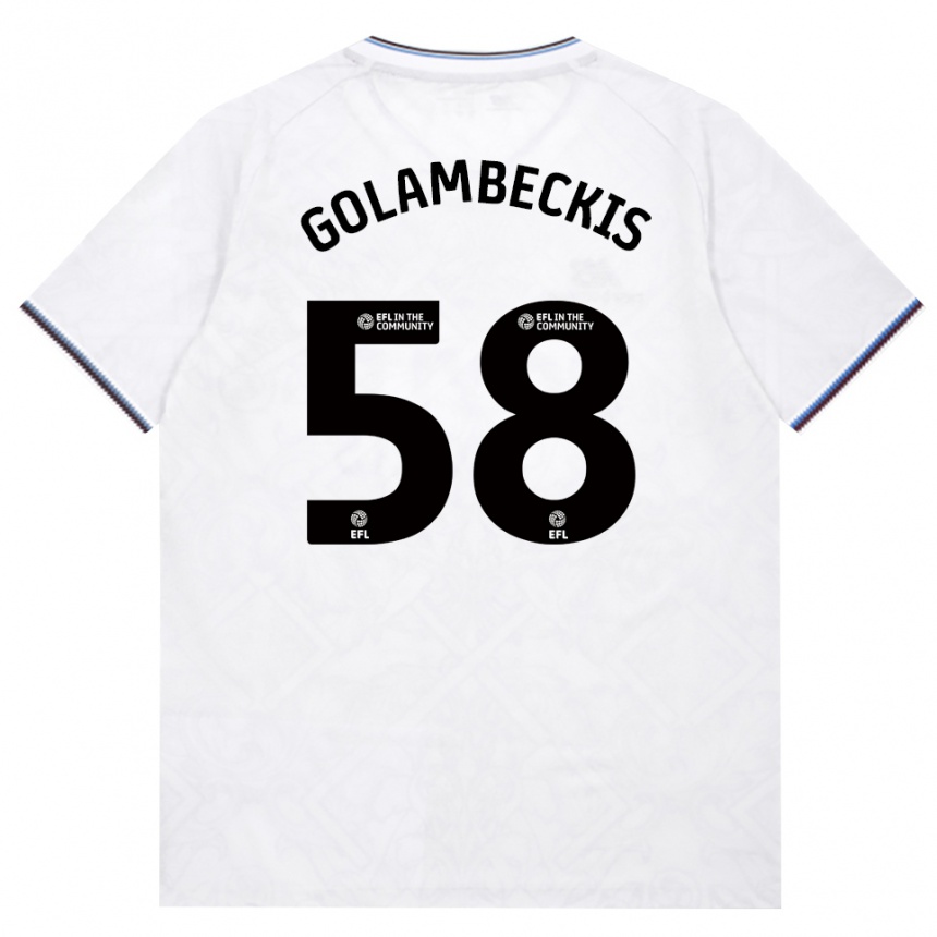 גברים כדורגל Airidas Golambeckis #58 בורדו לבן הרחק ג'רזי 2026/27