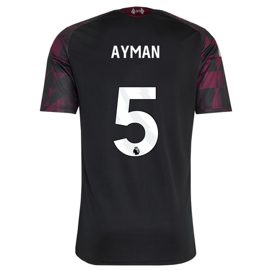 גברים כדורגל Alvin Ayman #5 שחור לבן סגול ג'רזי קיט שלישי 2026/27