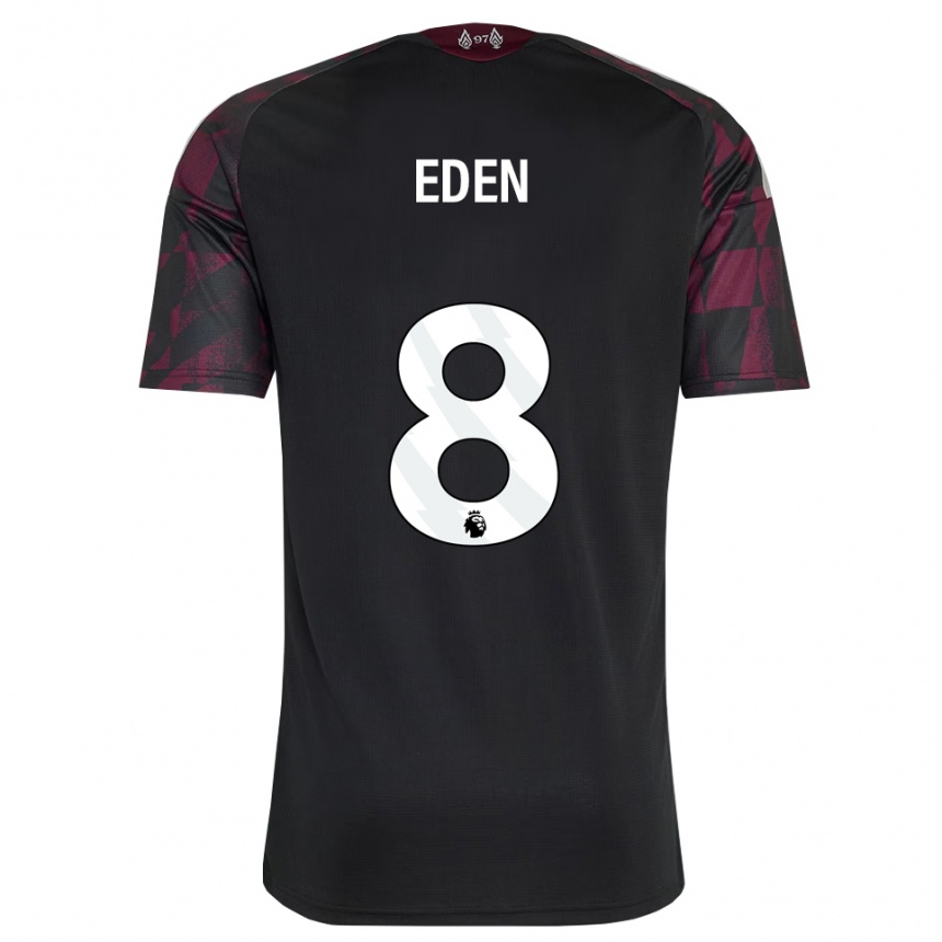 גברים כדורגל Luca Eden #8 שחור לבן סגול ג'רזי קיט שלישי 2026/27