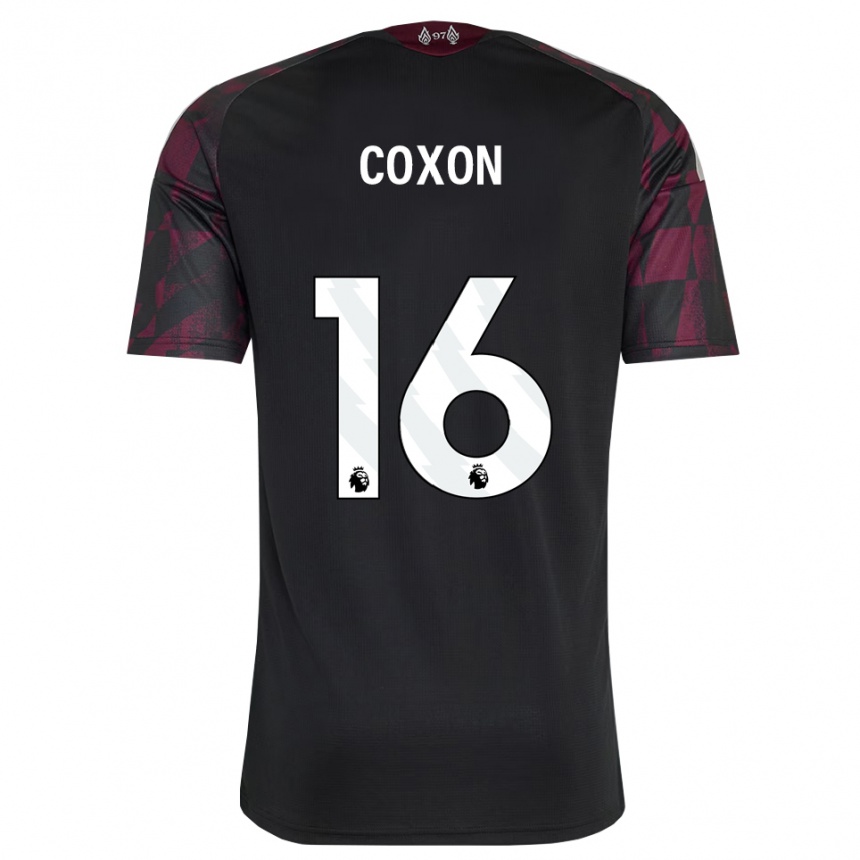גברים כדורגל Zak Coxon #16 שחור לבן סגול ג'רזי קיט שלישי 2026/27