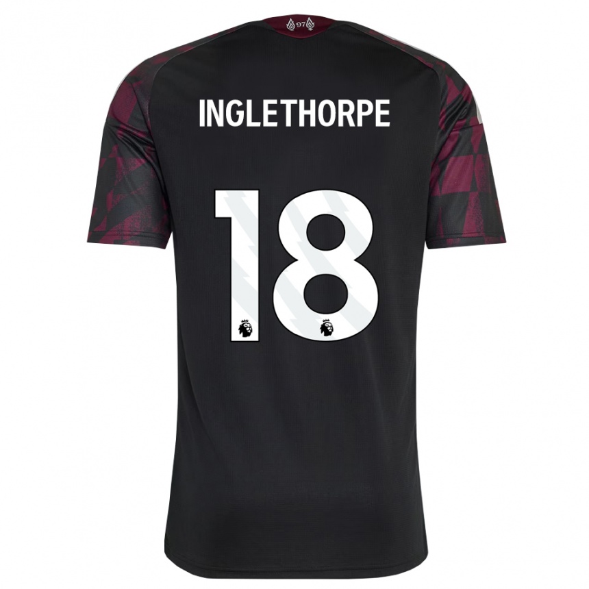 גברים כדורגל Finn Inglethorpe #18 שחור לבן סגול ג'רזי קיט שלישי 2026/27