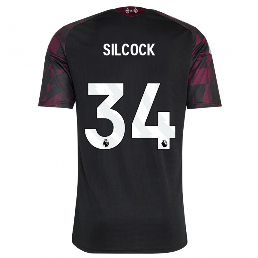 גברים כדורגל Hannah Silcock #34 שחור לבן סגול ג'רזי קיט שלישי 2026/27