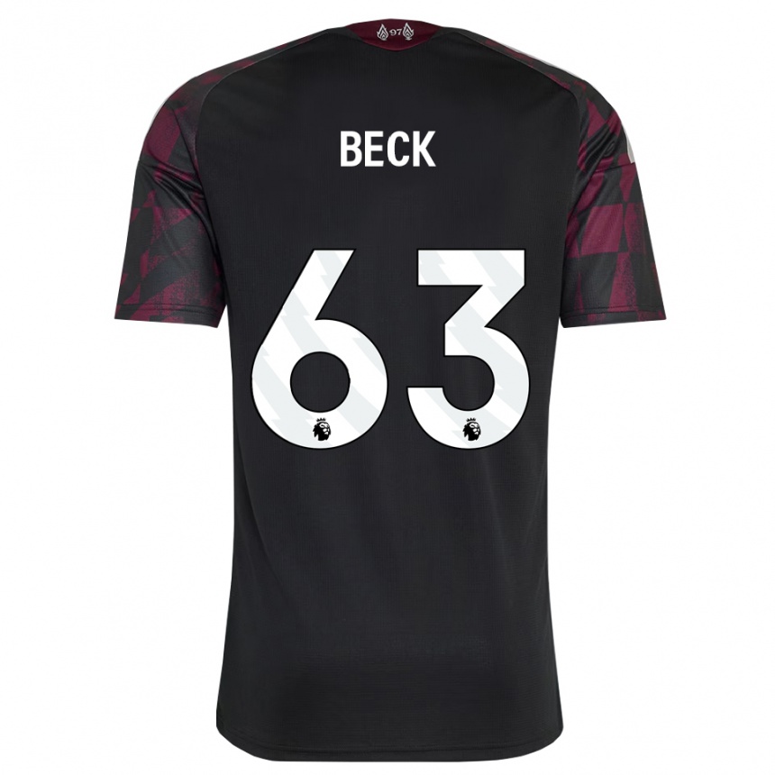 גברים כדורגל אוון בק #63 שחור לבן סגול ג'רזי קיט שלישי 2026/27
