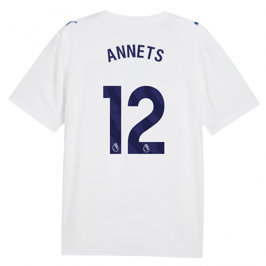 גברים כדורגל Eve Annets #12 צי כחול לבן ג'רזי קיט שלישי 2026/27