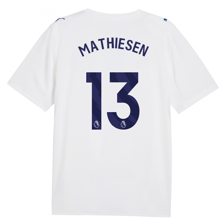גברים כדורגל Toran Mathiesen #13 צי כחול לבן ג'רזי קיט שלישי 2026/27