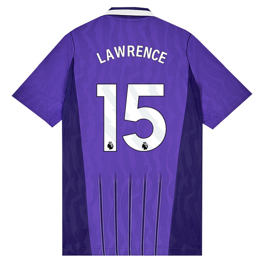 גברים כדורגל Donte Lawrence #15 סגול לבן ג'רזי קיט שלישי 2026/27