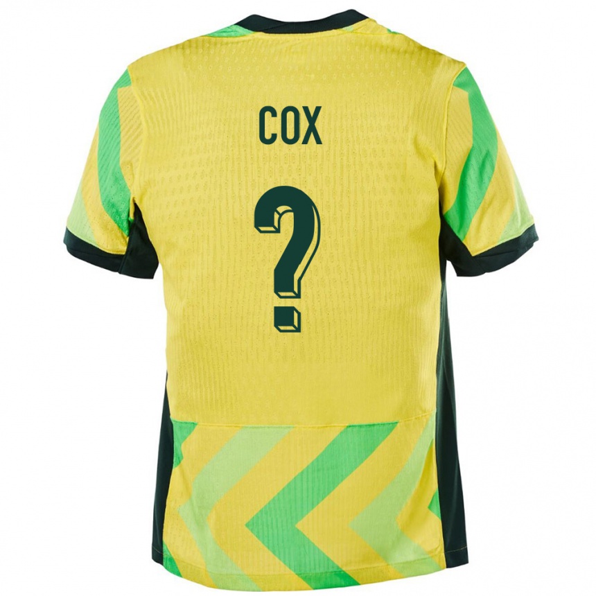 ילדים כדורגל אוֹסטְרַלִיָה Ethan Cox #0 זָהוּב ג'רזי ביתית 24-26