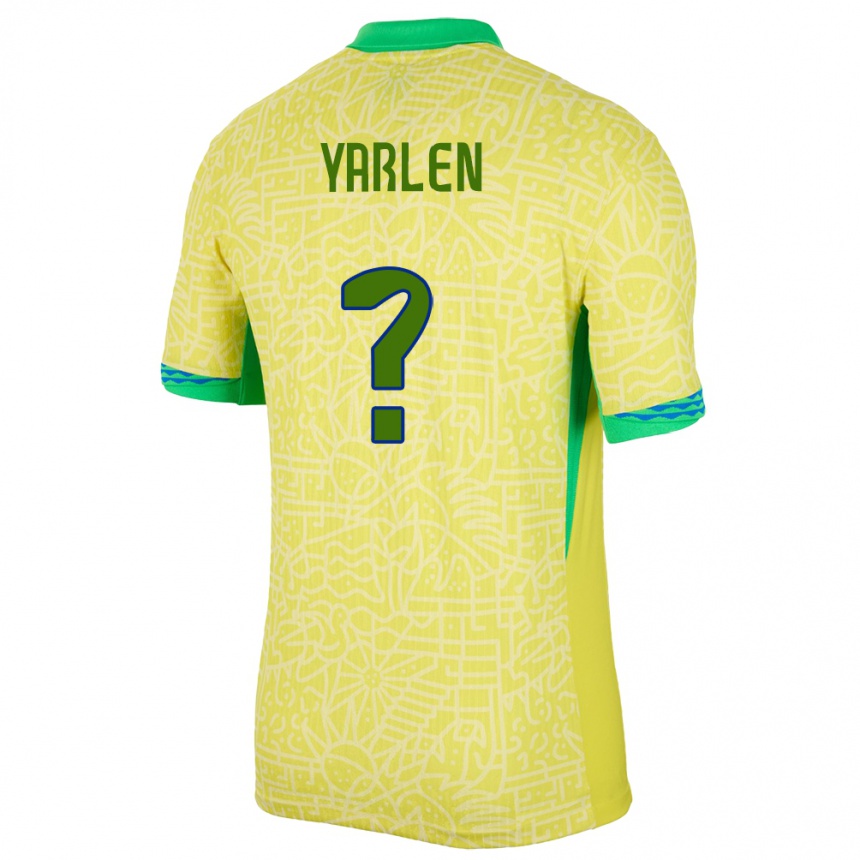 ילדים כדורגל ברזיל Yarlen #0 צהוב ג'רזי ביתית 24-26