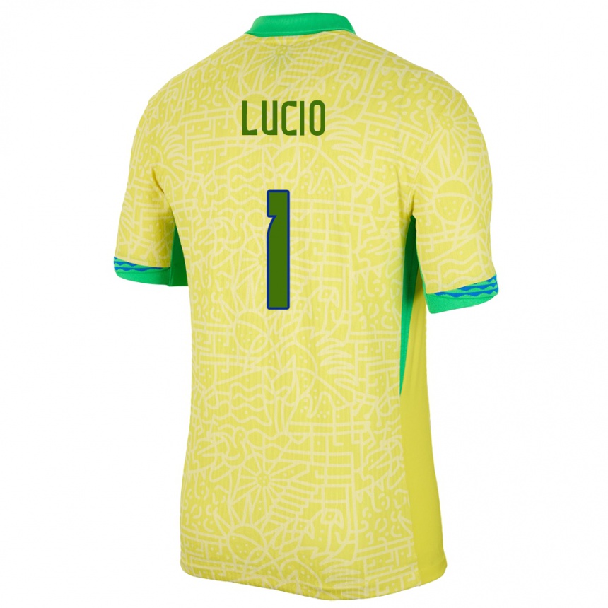 ילדים כדורגל ברזיל João Lucio #1 צהוב ג'רזי ביתית 24-26