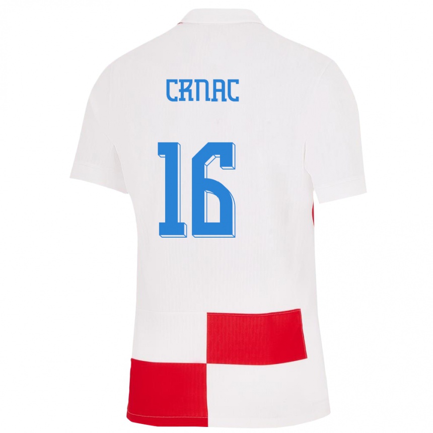 ילדים כדורגל קרואטיה Ante Crnac #16 לבן אדום ג'רזי ביתית 24-26