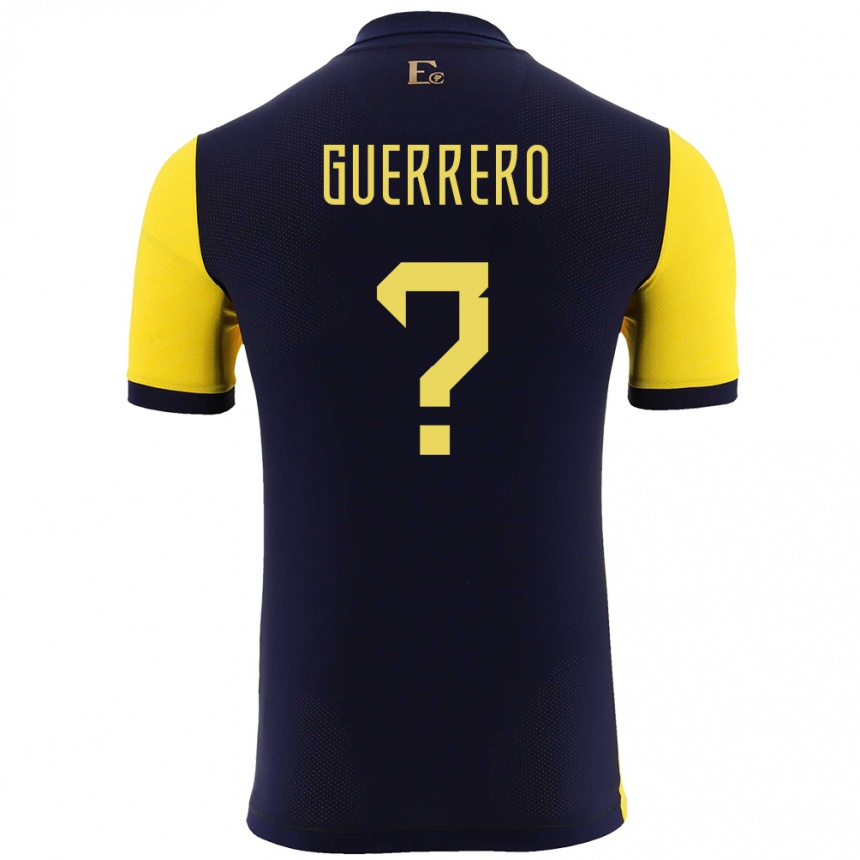 ילדים כדורגל אקוודור Johan Guerrero #0 צהוב ג'רזי ביתית 24-26