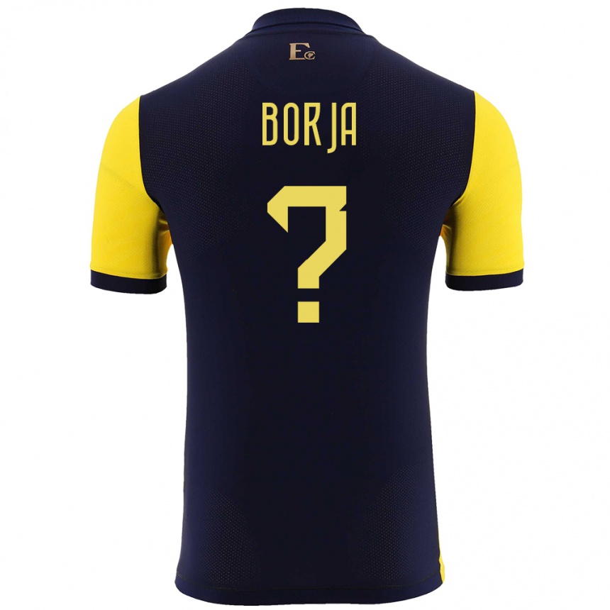 ילדים כדורגל אקוודור Ariel Borja #0 צהוב ג'רזי ביתית 24-26