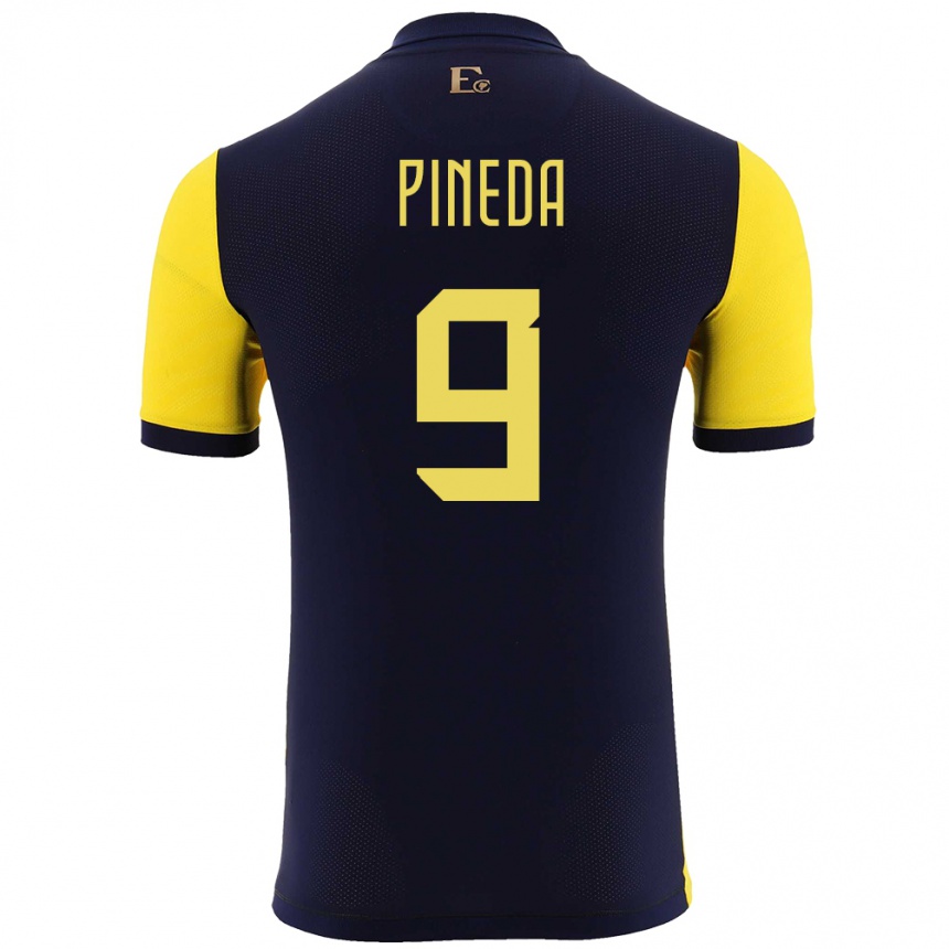 ילדים כדורגל אקוודור Kevin Pineda #9 צהוב ג'רזי ביתית 24-26