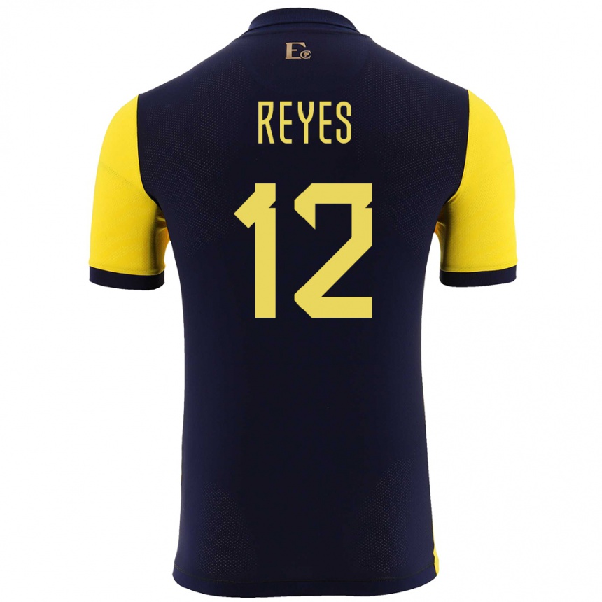 ילדים כדורגל אקוודור Jhafets Reyes #12 צהוב ג'רזי ביתית 24-26