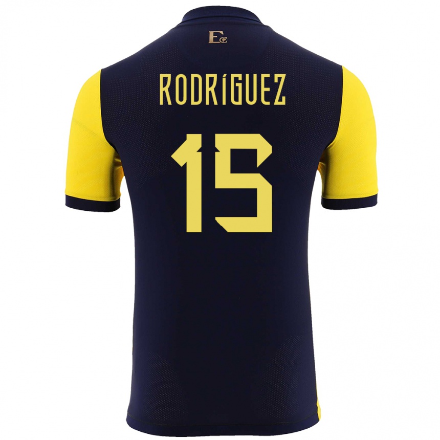 ילדים כדורגל אקוודור Juan Rodríguez #15 צהוב ג'רזי ביתית 24-26