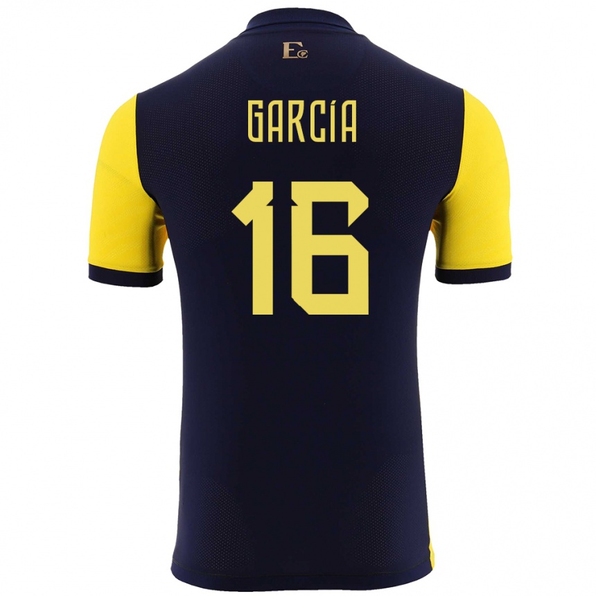ילדים כדורגל אקוודור Yaxi García #16 צהוב ג'רזי ביתית 24-26