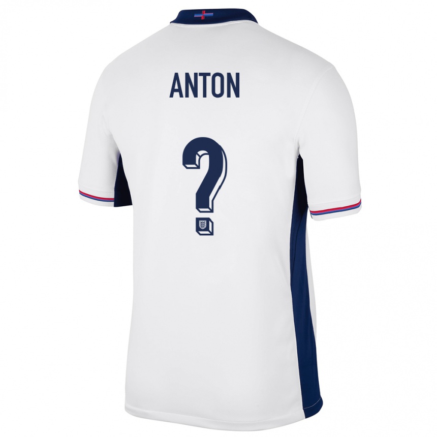 ילדים כדורגל אנגליה Anton Palmer #0 לבן ג'רזי ביתית 24-26