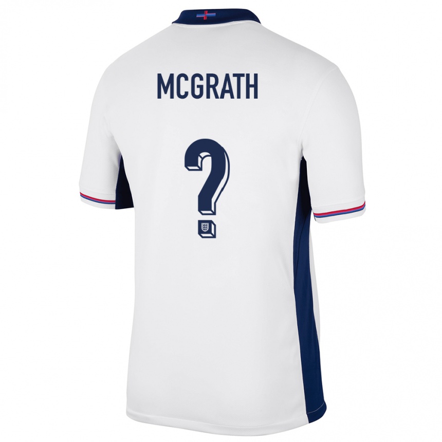 ילדים כדורגל אנגליה Jack Mcgrath #0 לבן ג'רזי ביתית 24-26