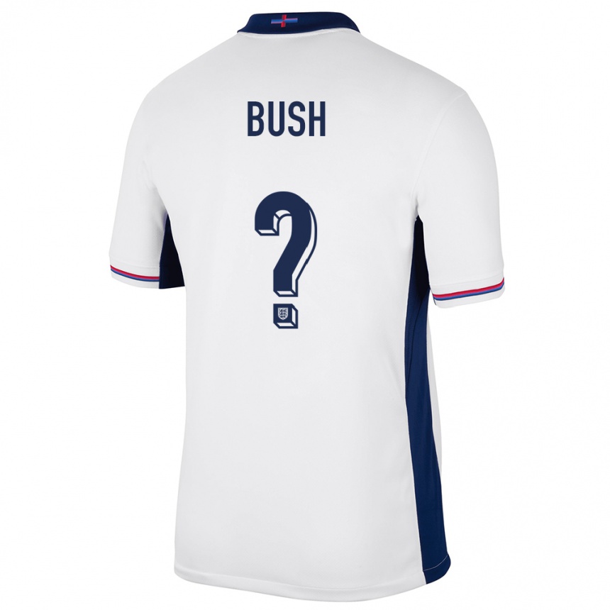 ילדים כדורגל אנגליה Chris Bush #0 לבן ג'רזי ביתית 24-26
