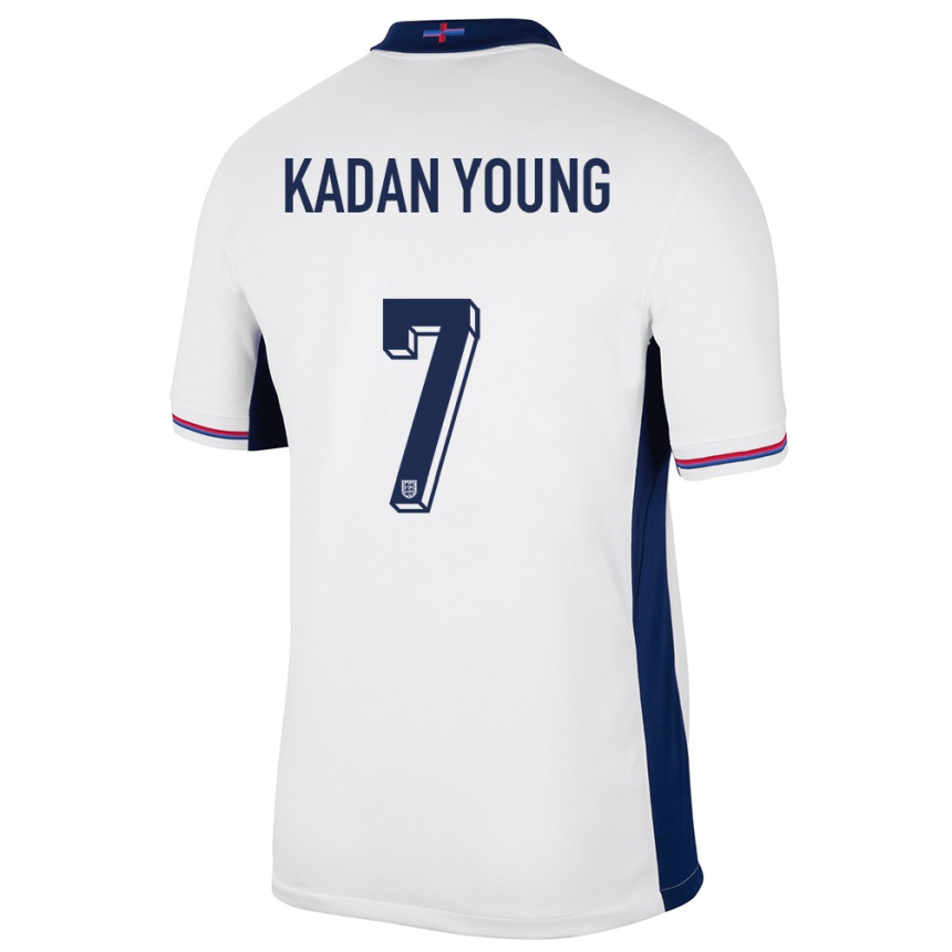 ילדים כדורגל אנגליה Kadan Young #7 לבן ג'רזי ביתית 24-26