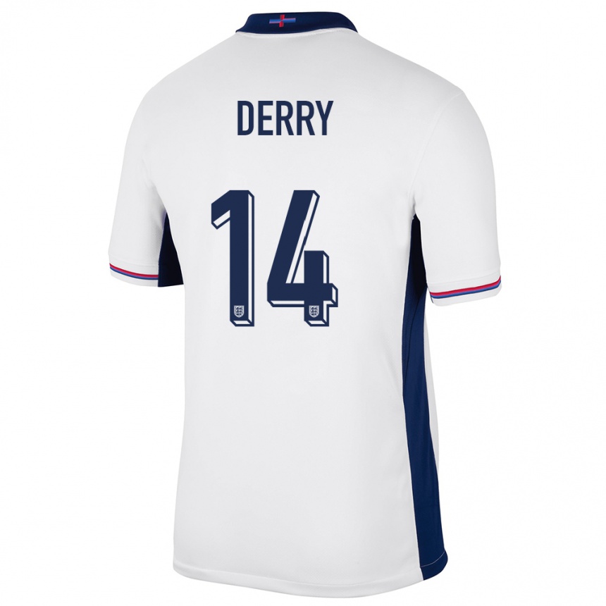 ילדים כדורגל אנגליה Jesse Derry #14 לבן ג'רזי ביתית 24-26