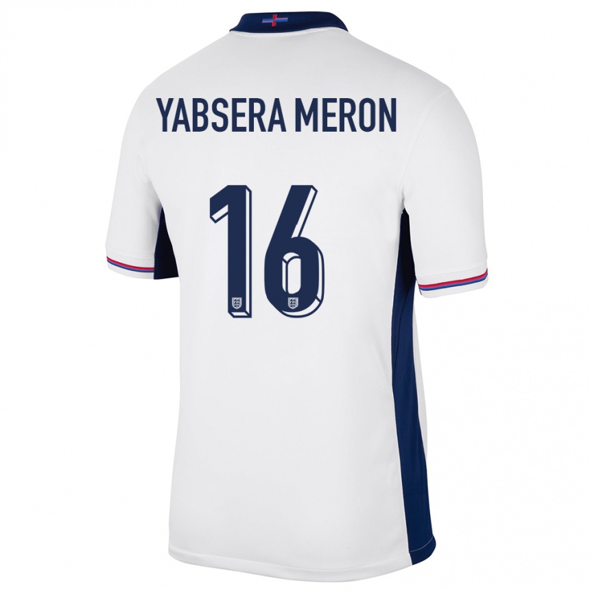 ילדים כדורגל אנגליה Yabsera Meron #16 לבן ג'רזי ביתית 24-26