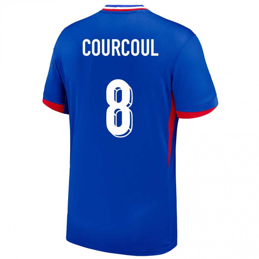 ילדים כדורגל צרפת Marius Courcoul #8 כְּחוֹל ג'רזי ביתית 24-26