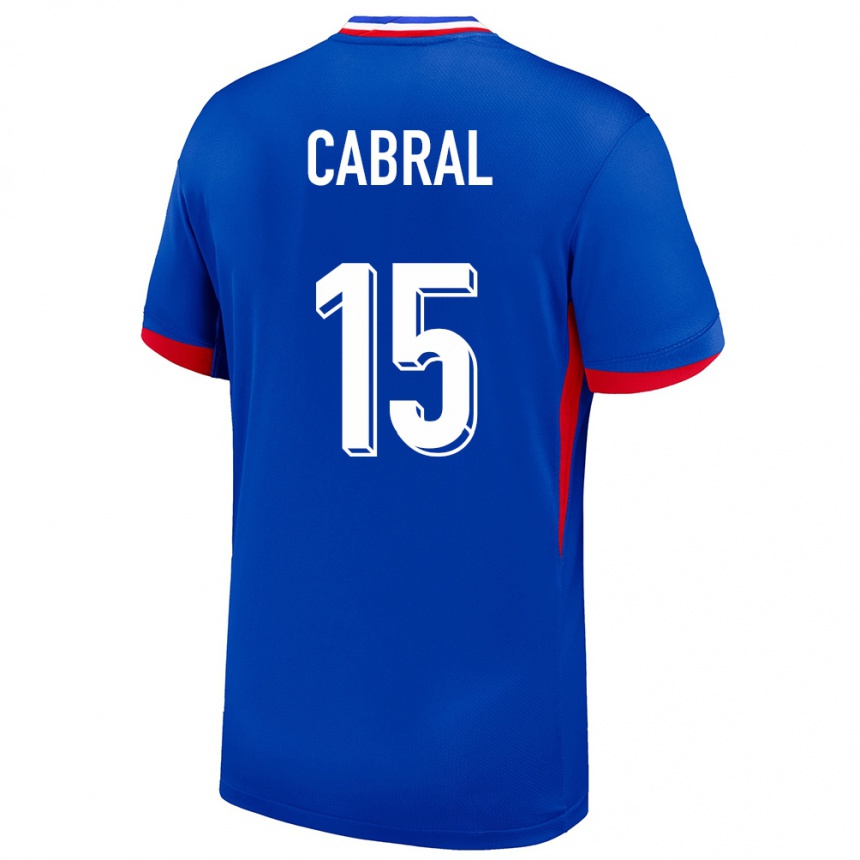 ילדים כדורגל צרפת Pape Cabral #15 כְּחוֹל ג'רזי ביתית 24-26