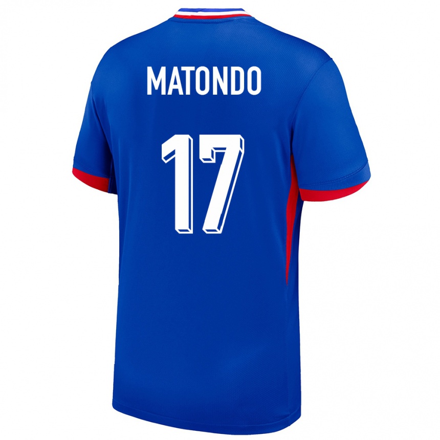ילדים כדורגל צרפת Rudy Matondo #17 כְּחוֹל ג'רזי ביתית 24-26